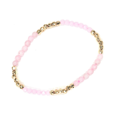 Rose Quartz, Evil Eye Bracelet Set